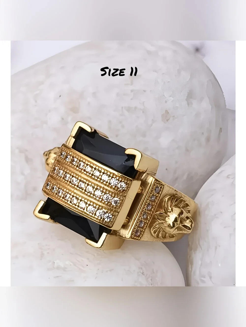 Mens Lions Head statement ring, Sz.11